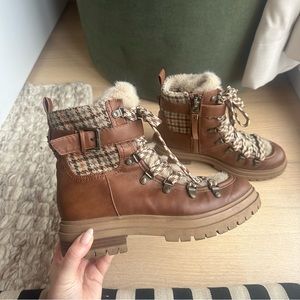 Sam Edelman Circus Winter Boots with Zipper, Plaid, and Faux Fur
